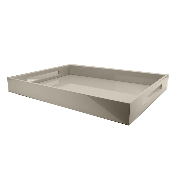Chiffon Grey Large Lacquered Ottoman Tray