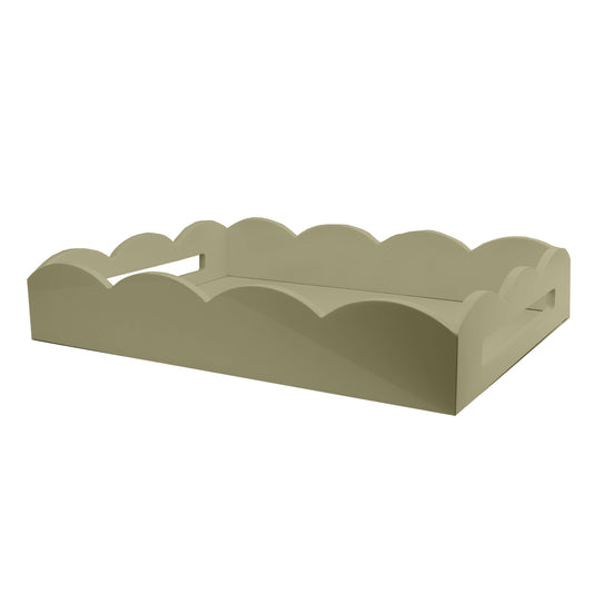 Chiffon Gray Scalloped Edge Tray