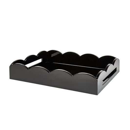 Black Medium Lacquered Scallop Serving Tray