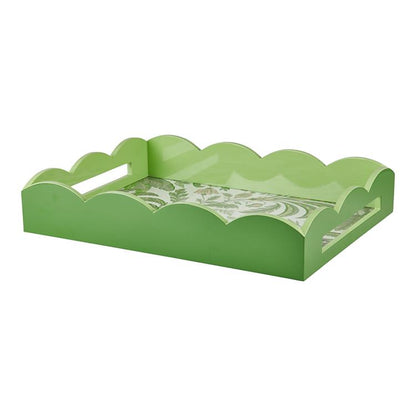 Palm Beach Green Lacquered Scallop Medium Tray