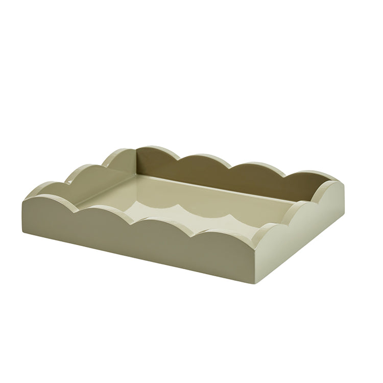 Small, Chiffon Gray Scalloped Edge Tray