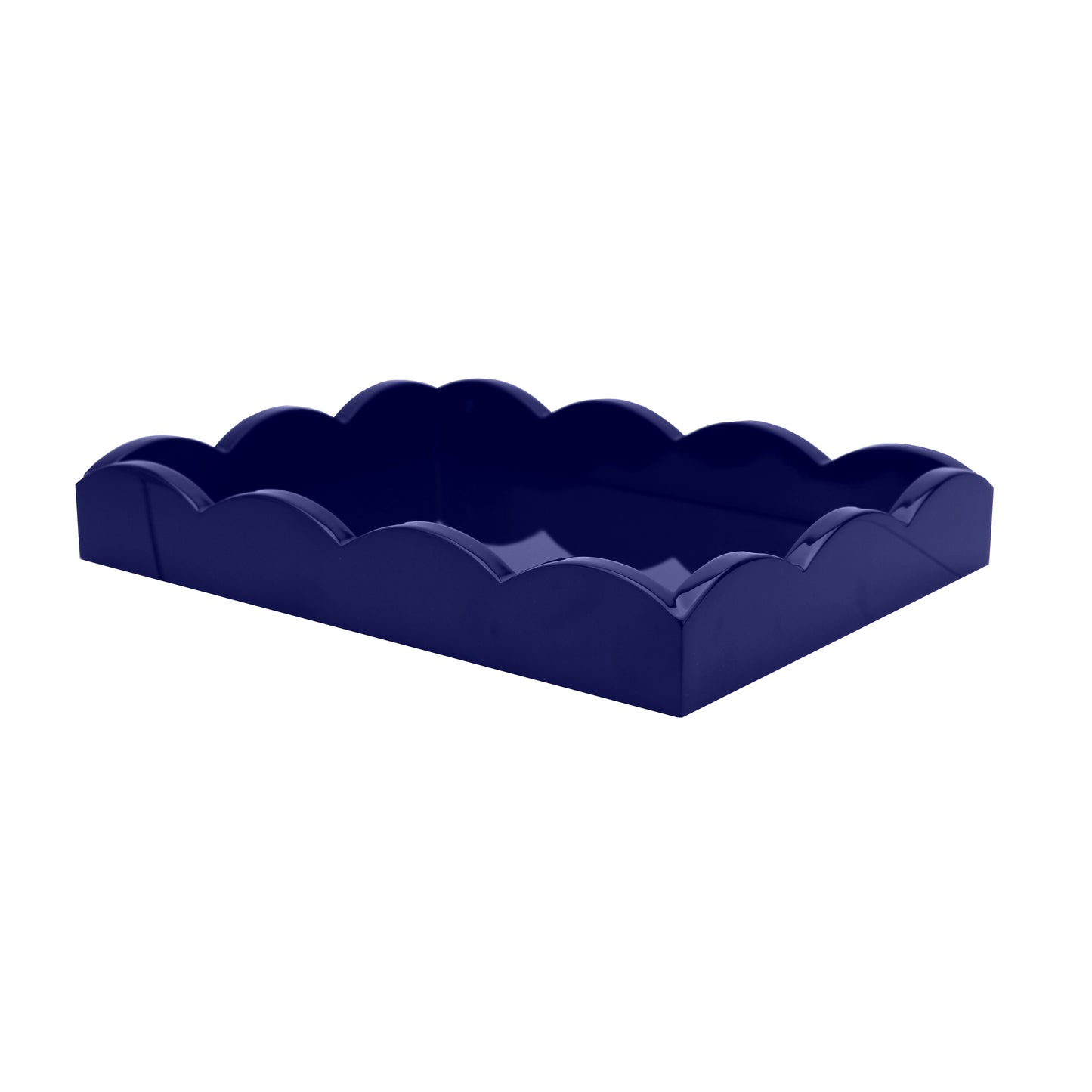 Small, Navy Blue Scalloped Edge Tray