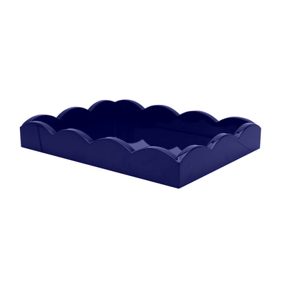 Small Navy Blue Scalloped Edge Tray