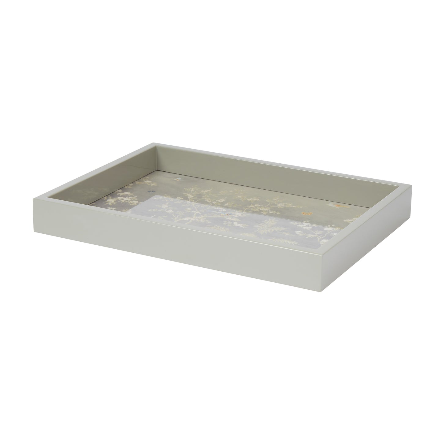 Grey Small Chinoiserie Tray