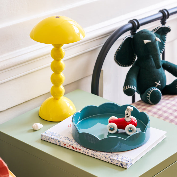 Chambray Blue Small Round Scallop Tray - Thumbnail 3