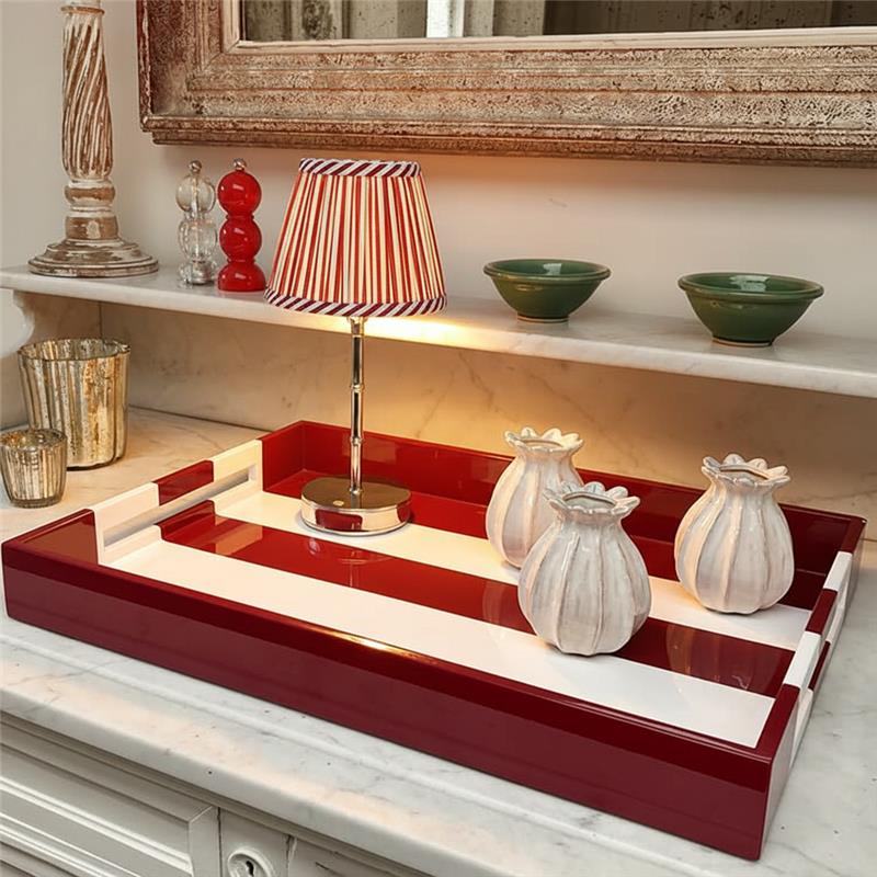 Large Ottoman Burgundy Striped Tray – Addison Ross Ltd USA