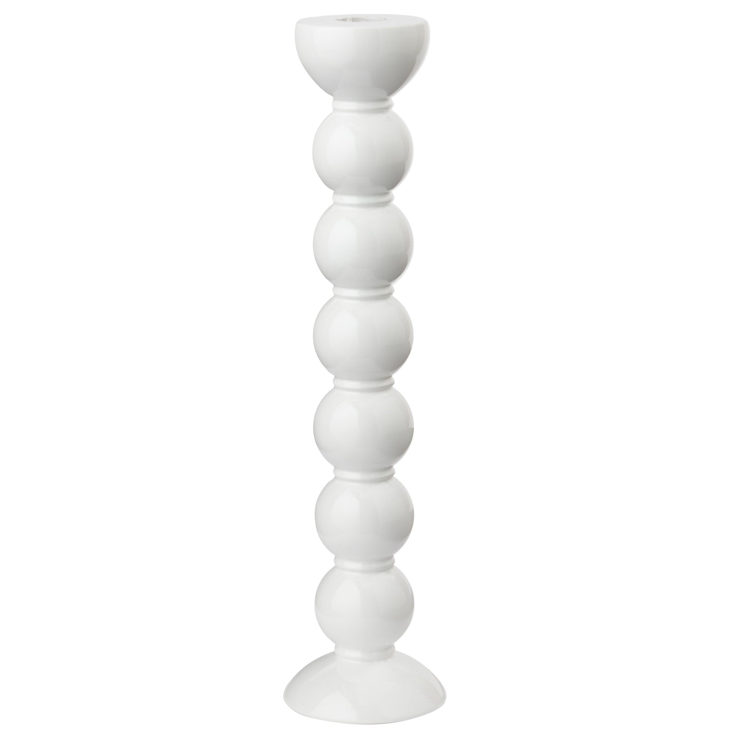 Extra Tall White Bobbin Candlestick - 33cm - Addison Ross Ltd UK