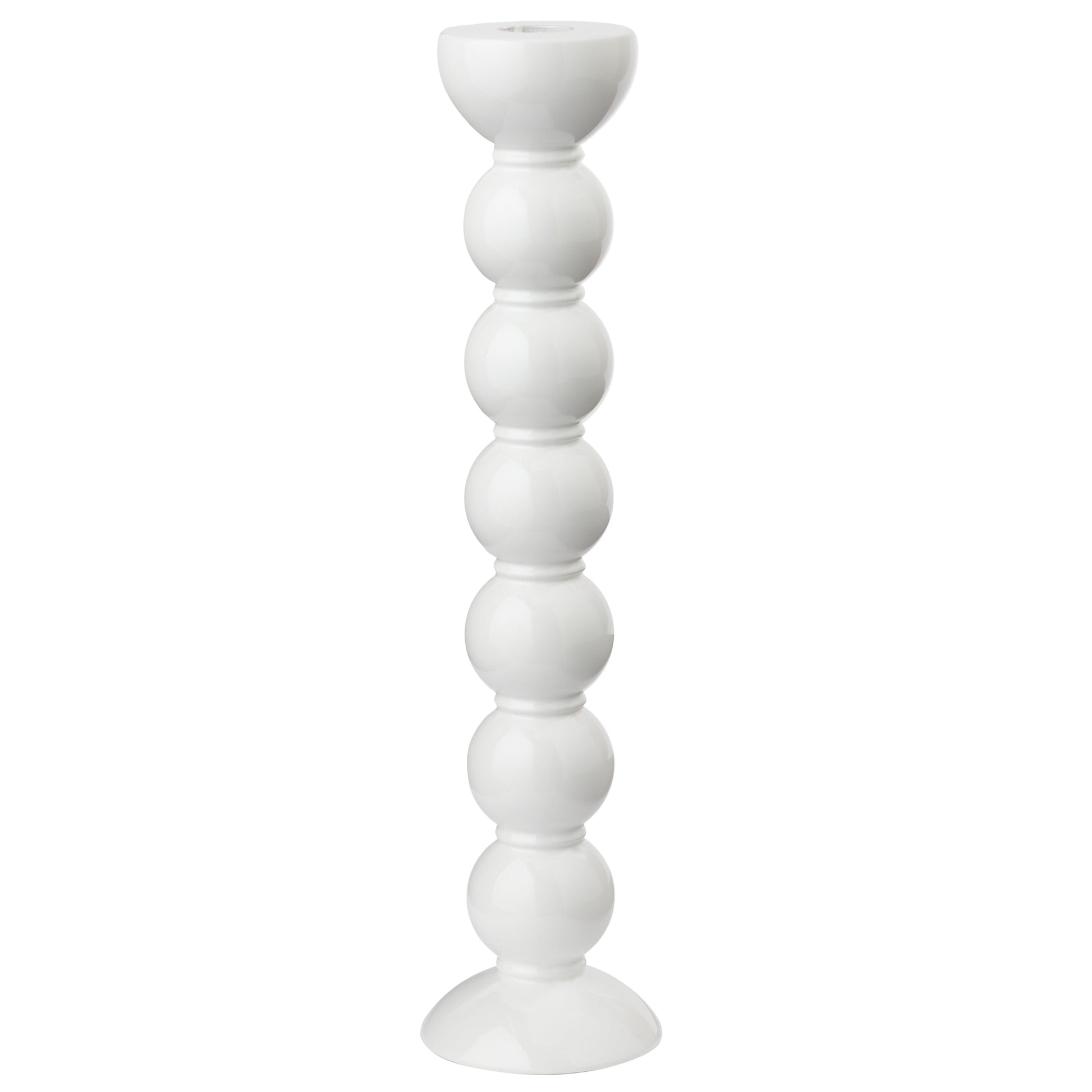 Extra Tall White Bobbin Candlestick - 33cm - Addison Ross Ltd UK