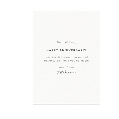 Greeting card for personalize options