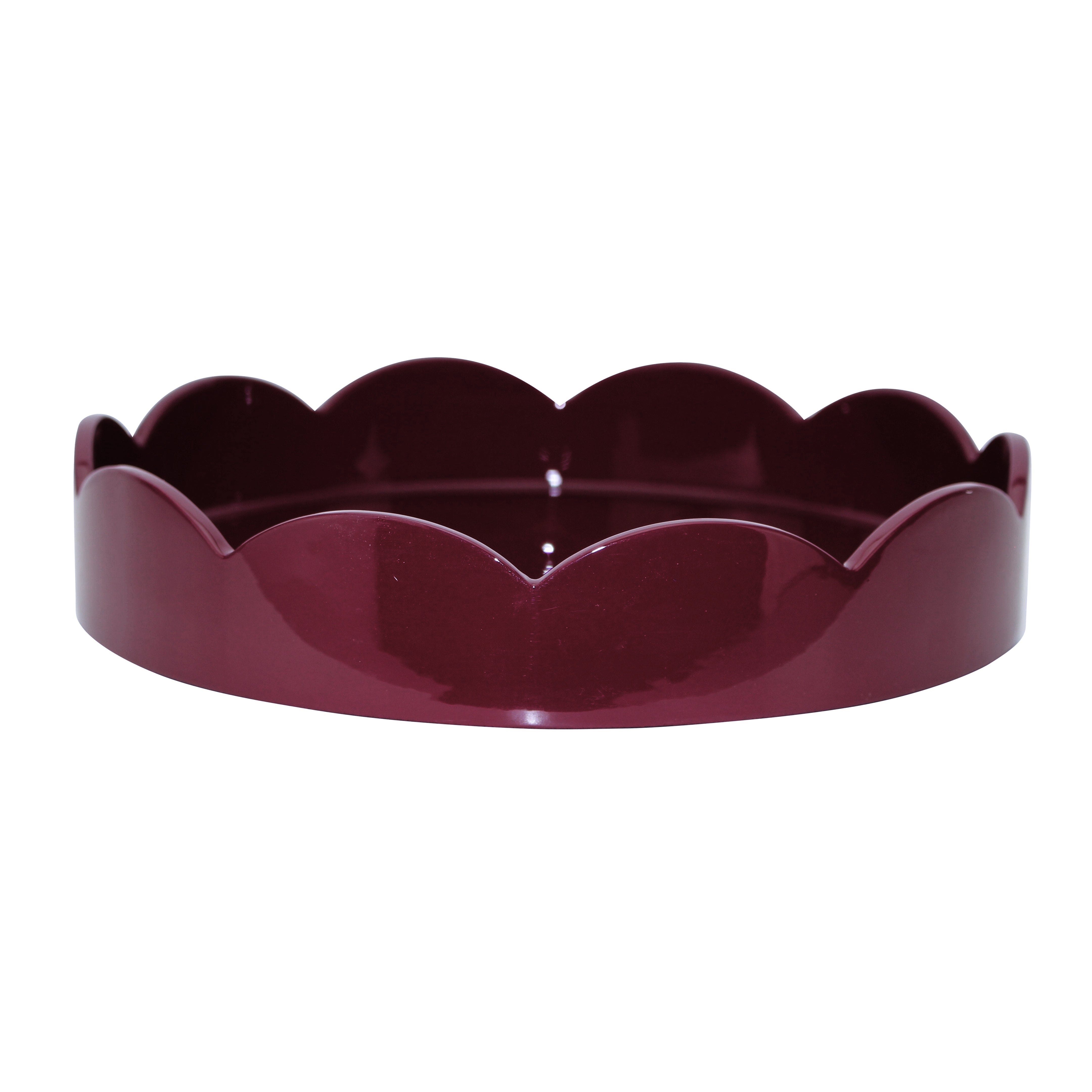 Cherry Red Small Round Scallop Tray