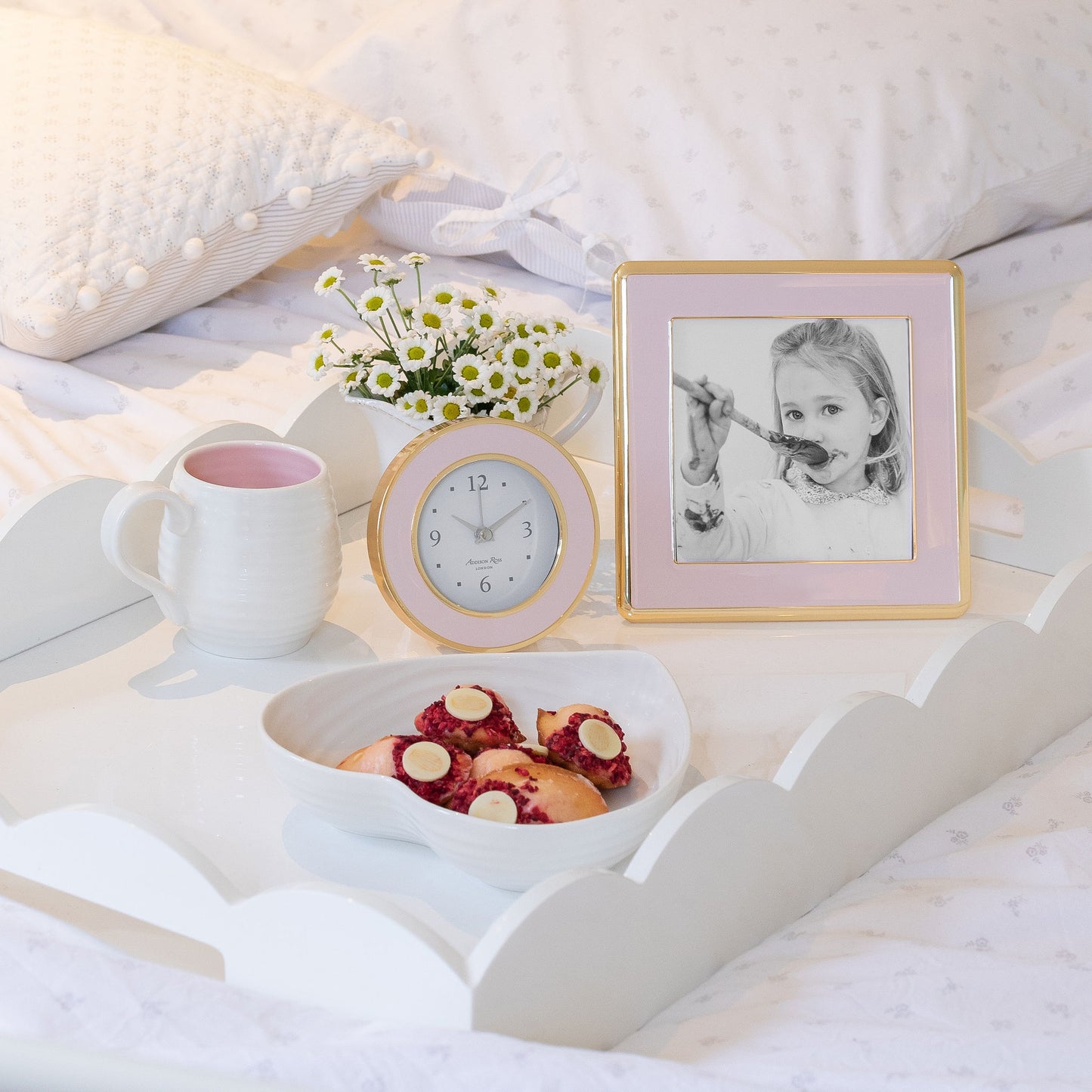 Pastel Pink & Gold Alarm Clock