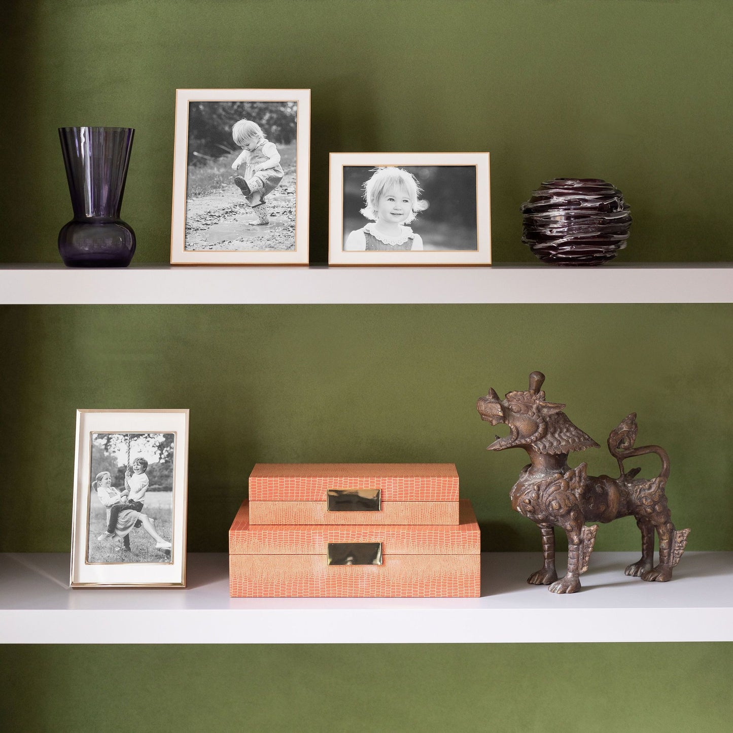 Two orange jewelry boxes