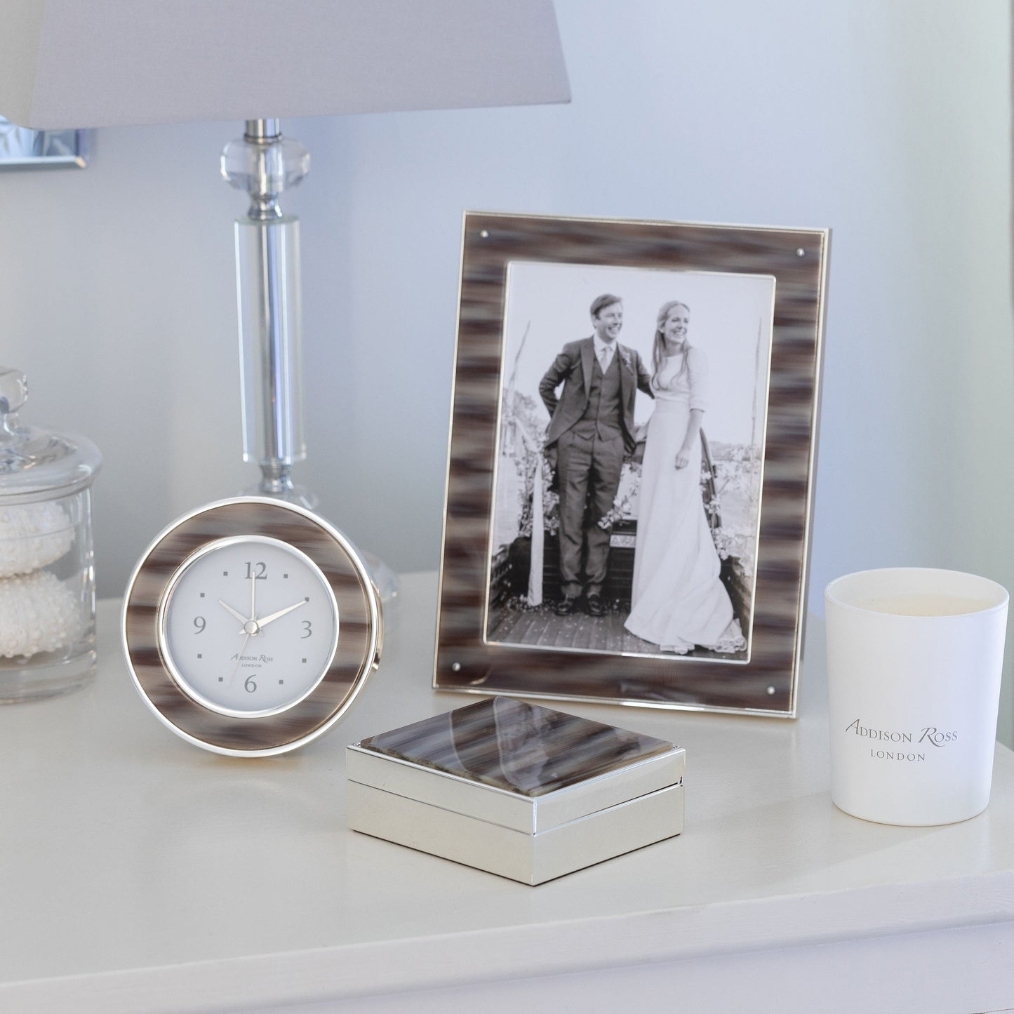 Faux Horn & Silver Photo Frame