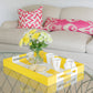 Yellow Striped Large Lacquered Ottoman Tray