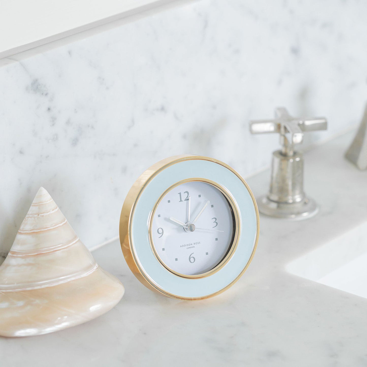 Powder Blue & Gold Alarm Clock