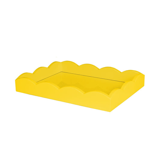 Small, yellow lacquer tray with a scalloped edge