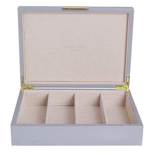 Large chiffon gray glasses box with suede interior