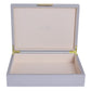 Large chiffon storage box with cream suede interior