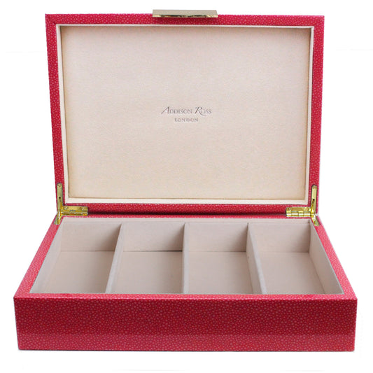 Large pink jewelry box with suede interior