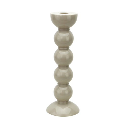 Tall Cappuccino Bobbin Candlestick - 24cm