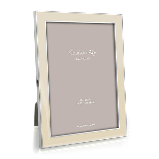 5x7 in. Silver Trim, Vanilla Enamel Picture Frame