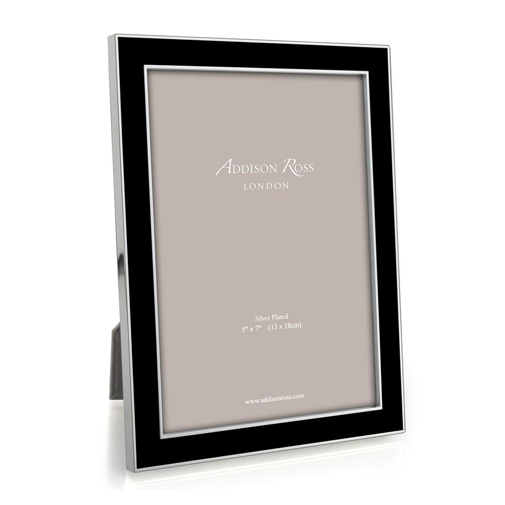 5x7 in. Silver Trim, Black Enamel Picture Frame