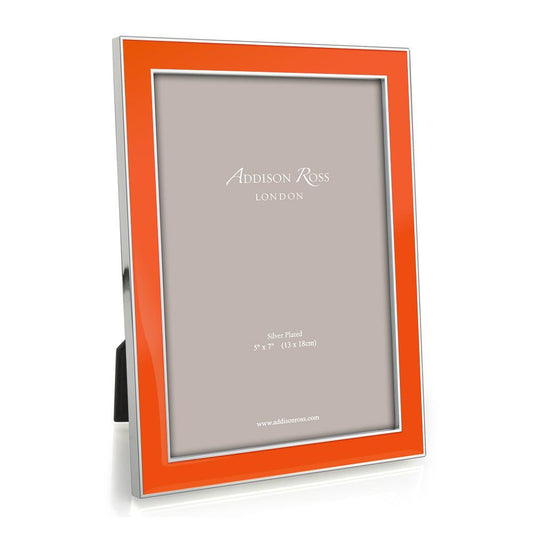 5x7 in. Silver Trim, Orange Enamel Picture Frame