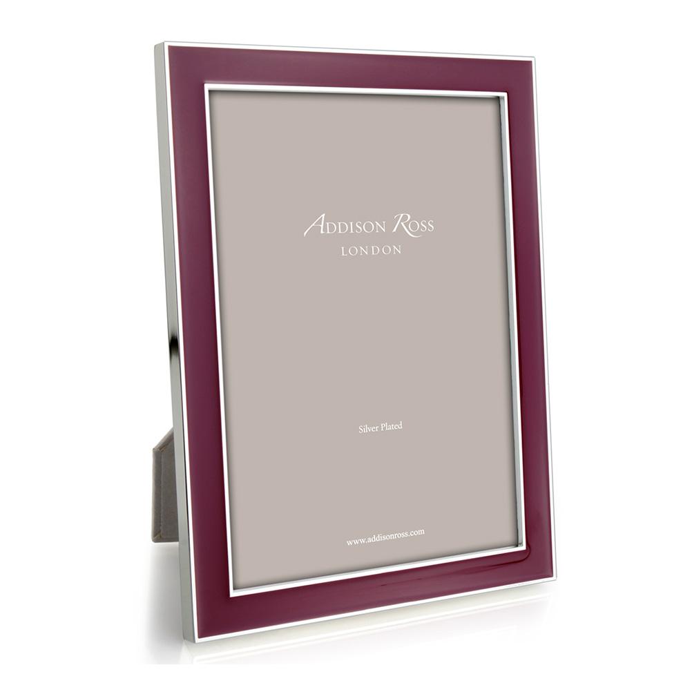 5x7 in. Silver Trim, Rich Plum Enamel Picture Frame