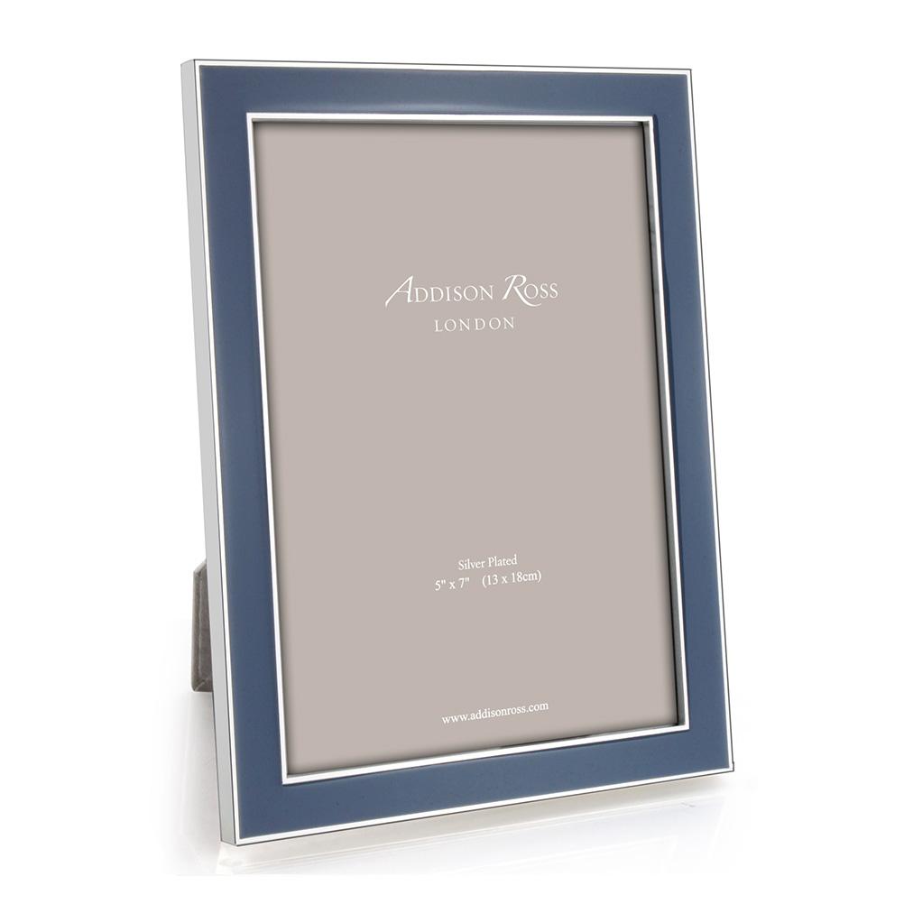 5x7 in. Silver Trim, Denim Blue Enamel Picture Frame