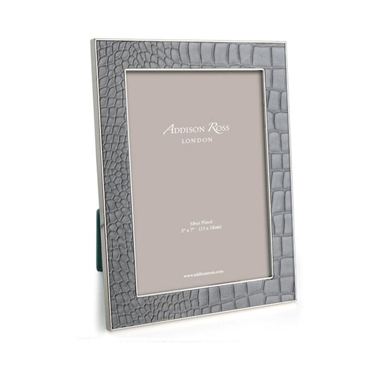 Dove Croc & Silver Frame - Leather Frames - Addison Ross