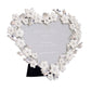 Silver & White Heart Flower Frame