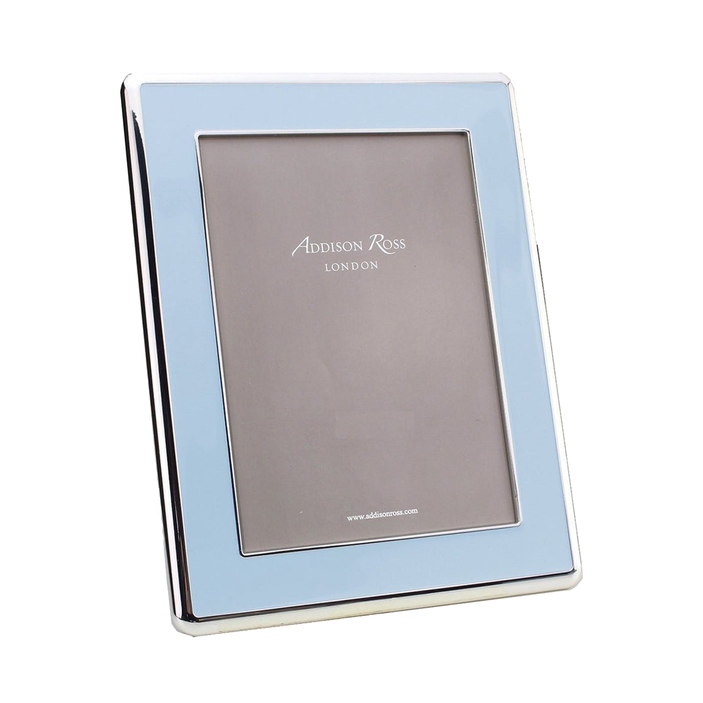 Wide, Curved Enamel Frame: Powder Blue & Silver