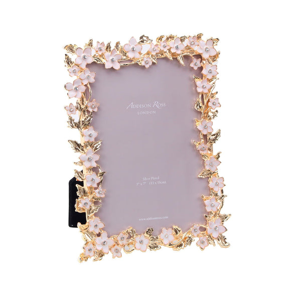 White Enamel Flower & Gold Plated Frames - 4x6, 5x7, 8x10