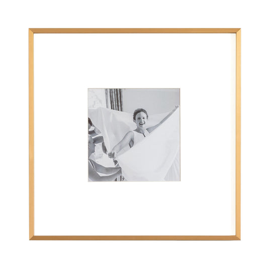 Single Aperture Brushed Gold Wall Hanging Frame