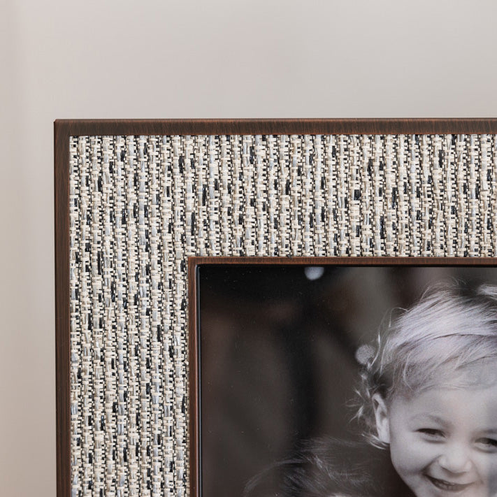 Grey Tweed Rattan Frame