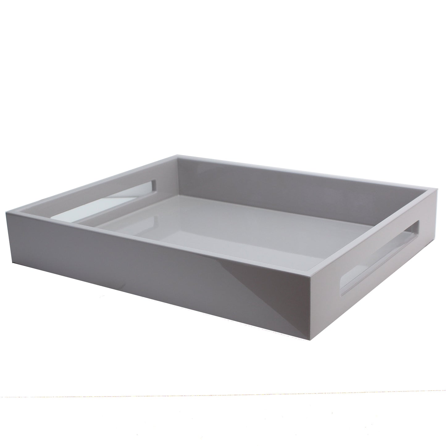 Chiffon Grey Medium Lacquered Serving Tray