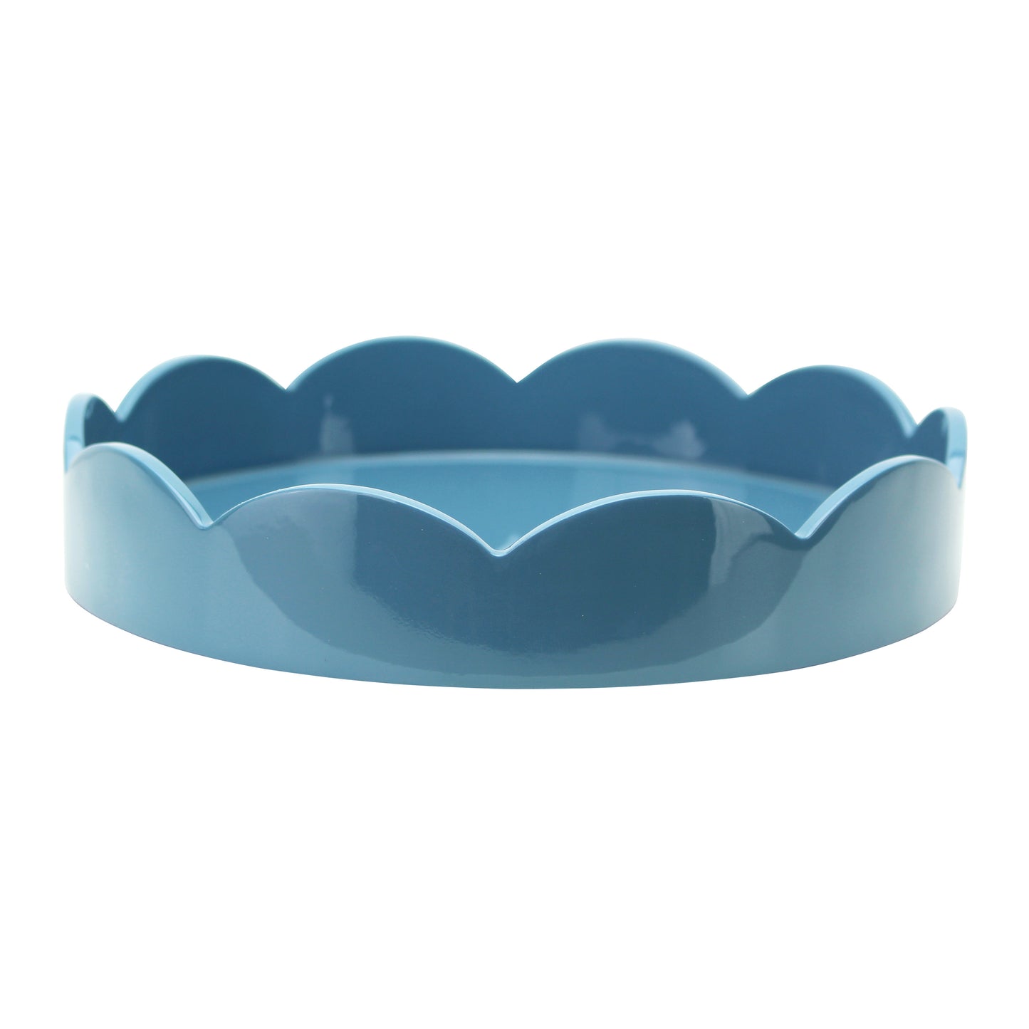 Chambray Blue Small Round Scallop Tray