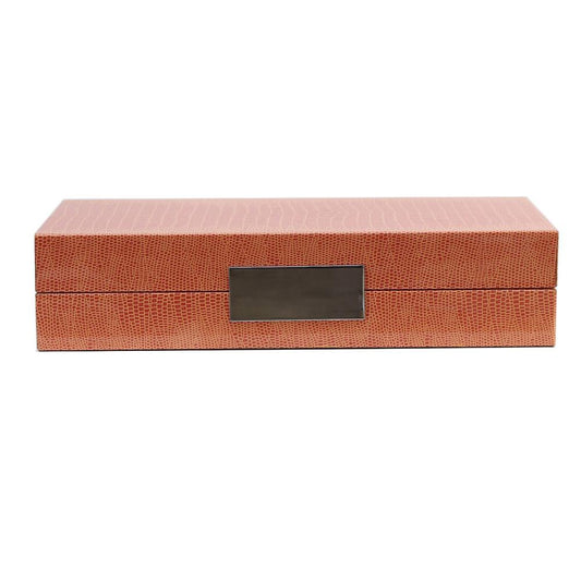 Orange Croc Box With Silver