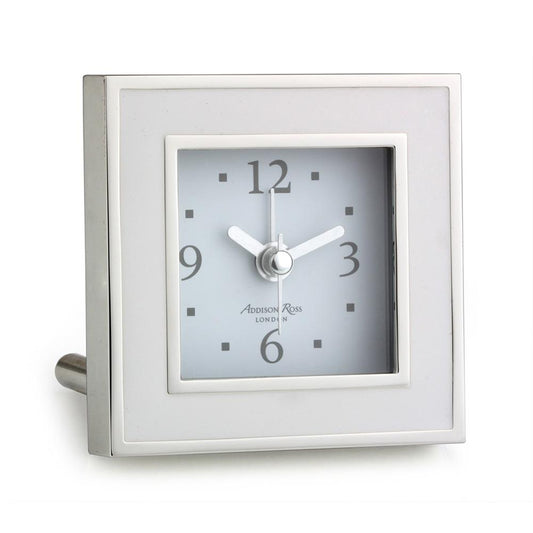 White & Silver Square Alarm Clock - Clock - Addison Ross