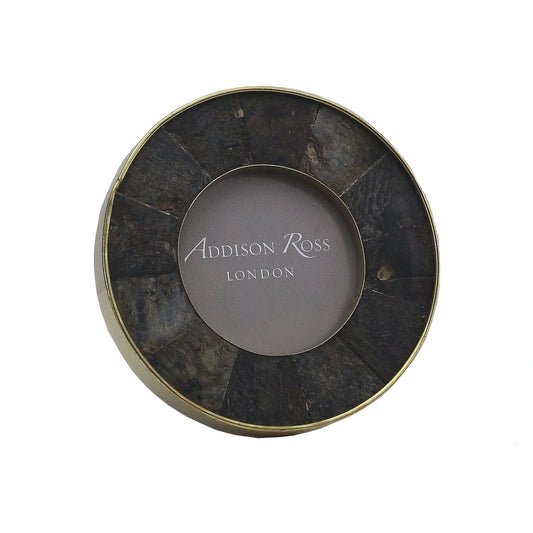 Black Horn Round Photo Frame