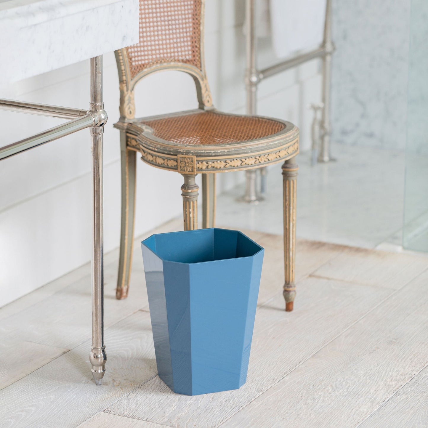 Octagonal Lacquer Bin – Denim - Addison Ross Ltd UK